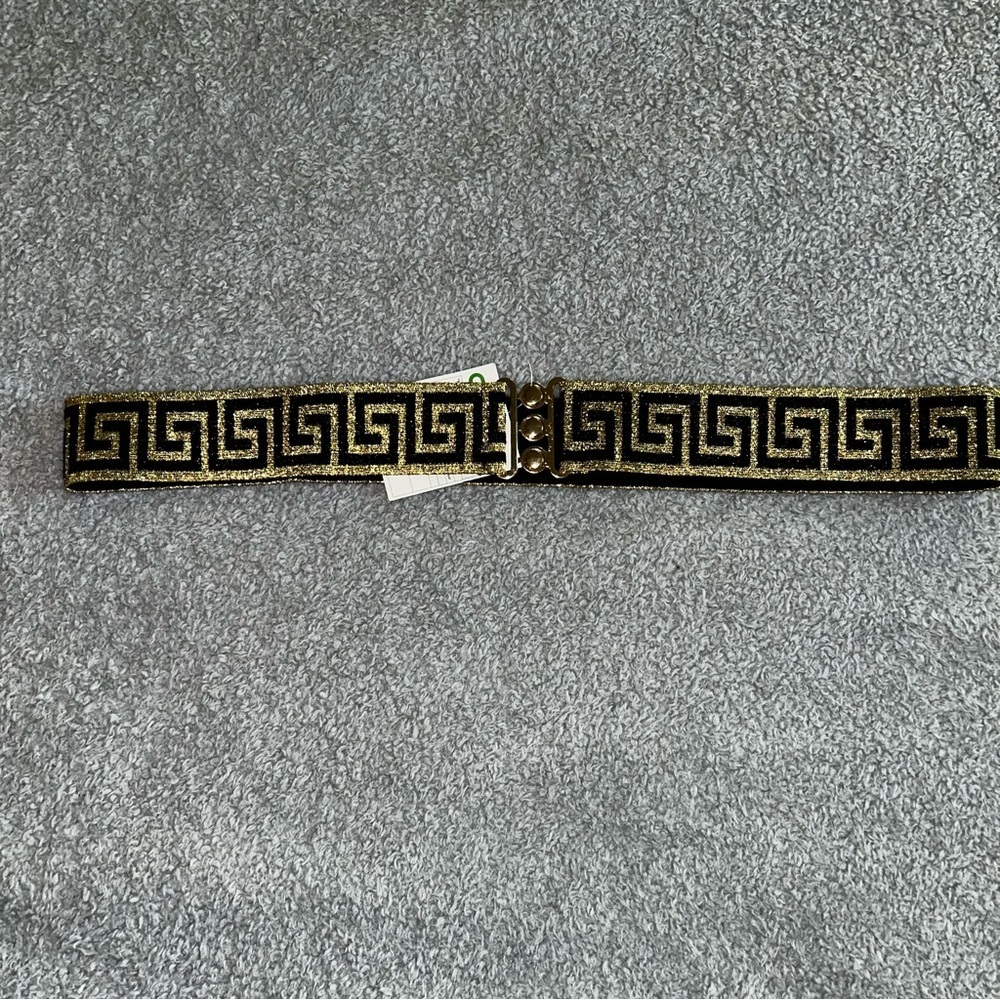 Black and Gold Geometric Belt